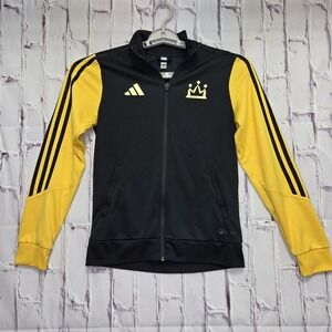 Adidas Mo Salah Jacket Youth Sz Large Black Mohamed Track Full Zipper Yellow